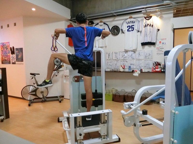 ダイナミックストレッチマシン「ホグレル」を使ったトレーニングの様子